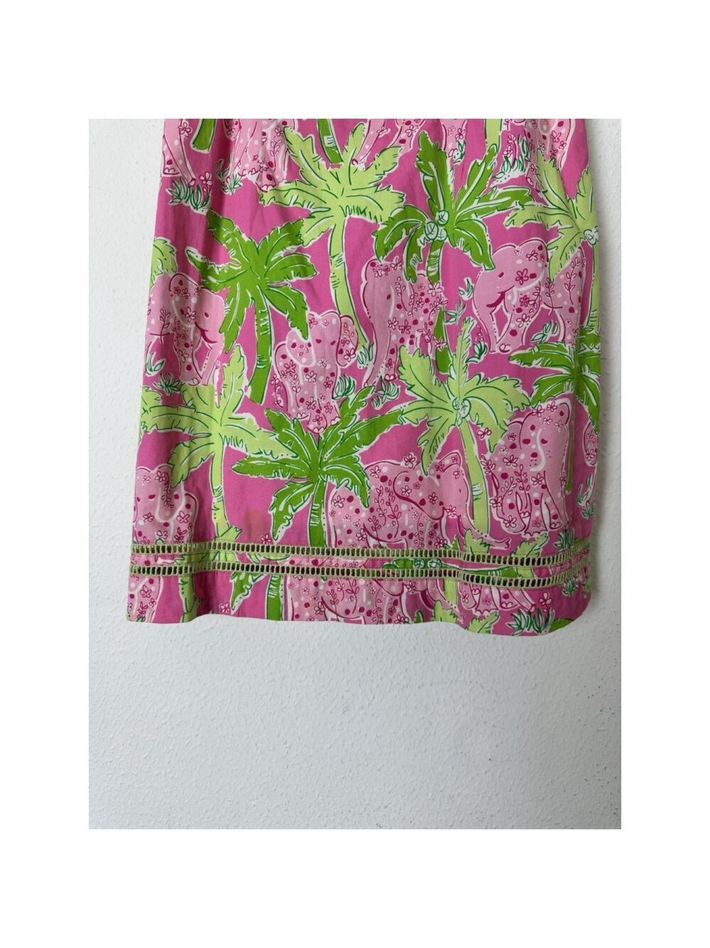 Vintage Lilly Pulitzer Taboo Elephant Palm Print Sundress Girl’s 14 Preppy Party - Picture 5 of 9